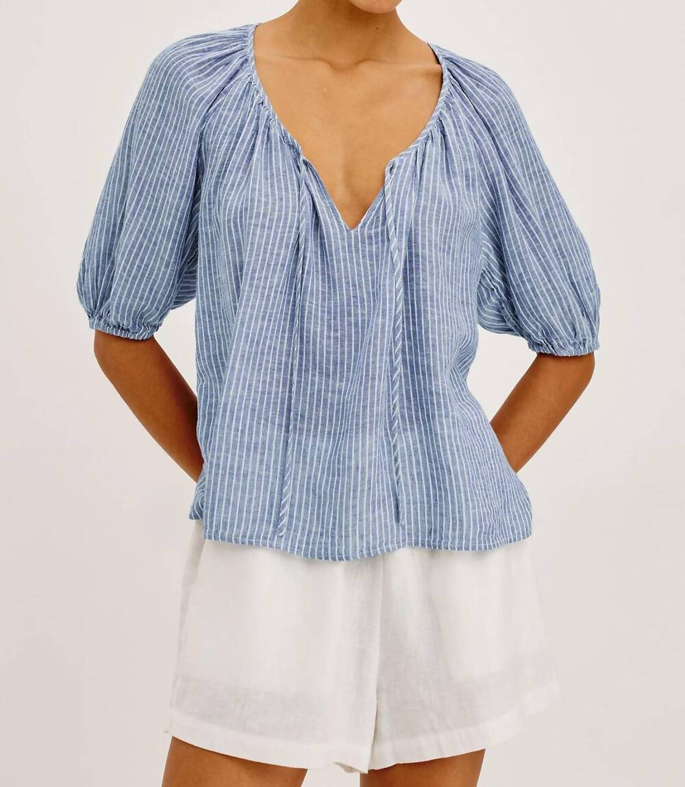 NEW RAILS kirstie v-neck top in barletta stripe